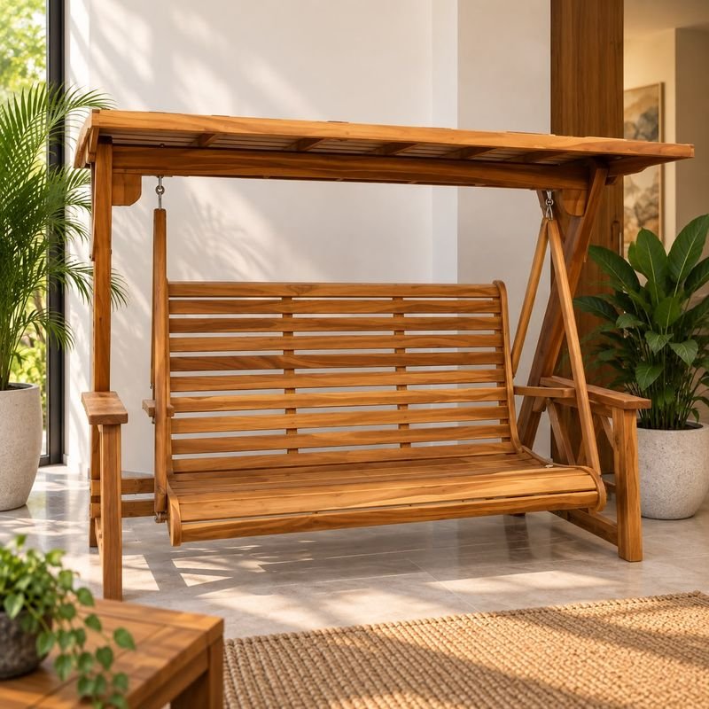 Columpio de madera para exteriores